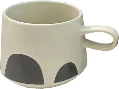 Ceaşcă Maison - Scandi, New Bone China, 320 ml, alb/gri închis
