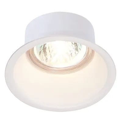 Spot incastrat, HORN Ceiling lights GU10, white QPAR51, single-headed, round, matt white, max. 50W, incl. clip springs