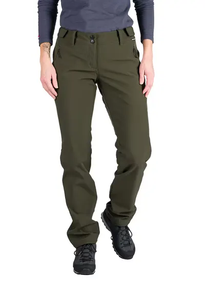 Pantaloni cu buzunre cu fermoar pentru drumetii Katy - Verde masliniu