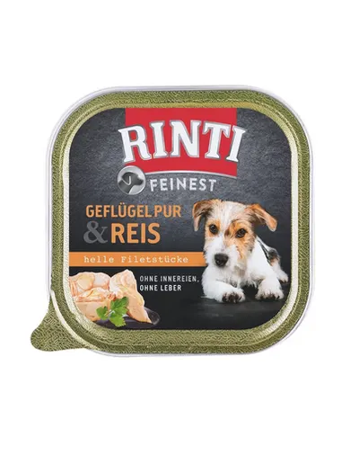 RINTI Feinest Poultry Pure&Rice pasare si orez pentru caini 150 g