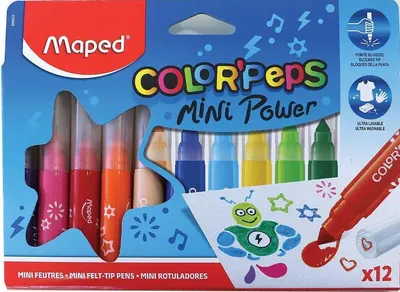 Set de markere Maped Color Peps - Mini Power, 12 culori