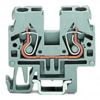 2-conductor through terminal block; 2.5 mm²; side and center marking; for DIN-15 rail; CAGE CLAMP®; 2,50 mm²; gray
