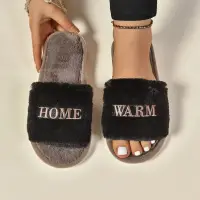 Papuci de casa pentru femei PC009, Home&Warm, Negru