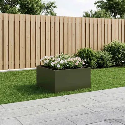 vidaXL Vază pentru Grădină Verde măsliniu 80 x 80 x 40 cm