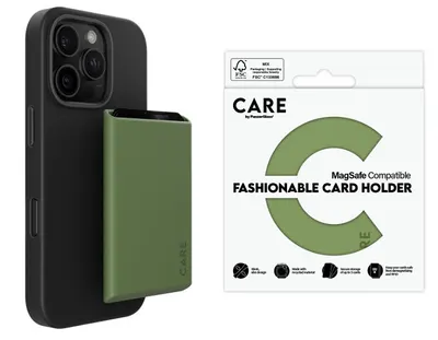 Suport de carduri CARE - Fashionable Card Holder, Apple iPhone, MagSafe, verde