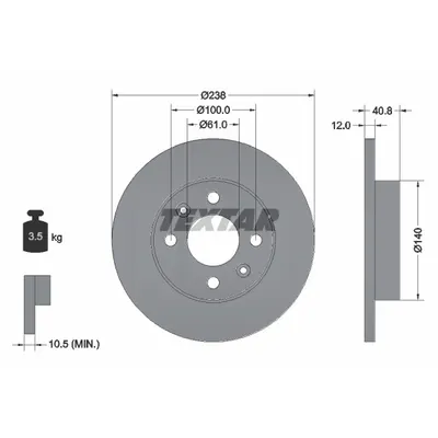 Disc frana TEXTAR 92036103