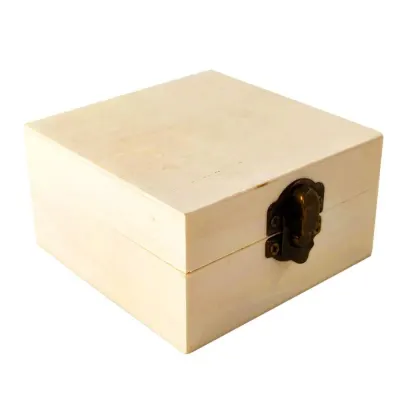 Cutie pătrată din lemn mică 8x8x4cm - Default Title