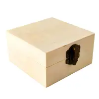 Cutie pătrată din lemn mică 8x8x4cm - Default Title