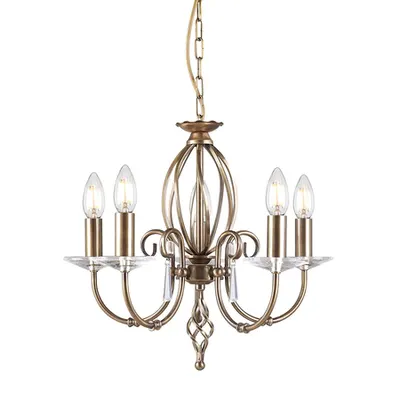 Corp de iluminat suspendat, lustra Aegean 5 Light Chandelier – Aged Brass