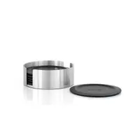 Coasters negre/argintii cu suport 6 buc. din silicon Lareto – Blomus