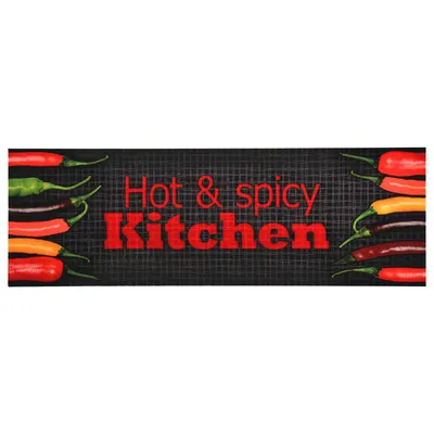 vidaXL Covoraș bucătărie, imprimeu Hot & Spicy, 60x300 cm, lavabil