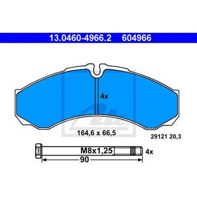 Set placute frana, frana disc ATE 13.0460-4966.2