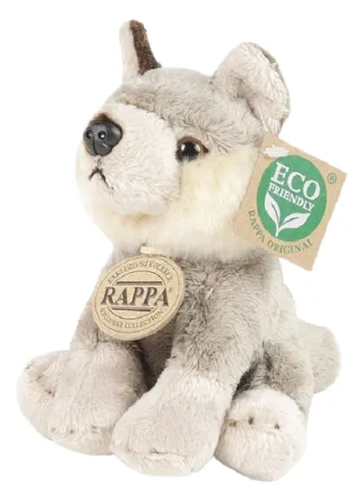 Jucărie de pluș Rappa Eco Friends - Lup, 15 cm