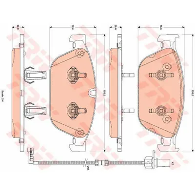 Set placute frana, frana disc TRW GDB1884