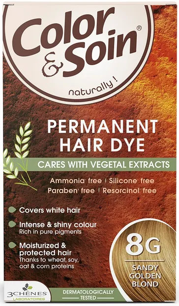 3 Chenes Color & Soin Vopsea de păr, 8G Culoare blond auriu nisipos