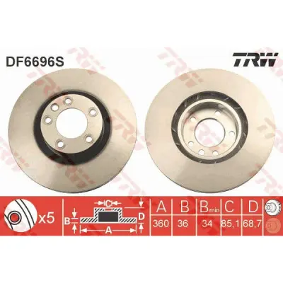 Disc frana TRW DF6696S