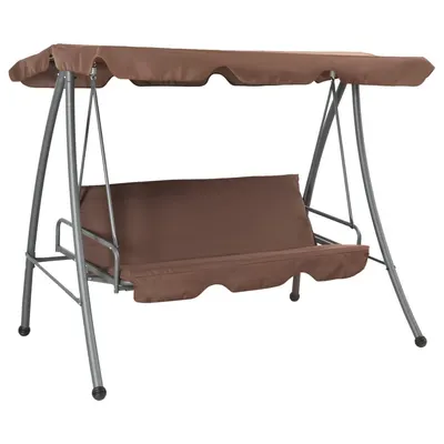 vidaXL Balansoar de exterior cu copertină, cafeniu