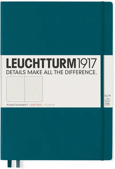 Agenda Leuchtturm1917 Master Slim - A4+, pagini punctate, Pacific Green