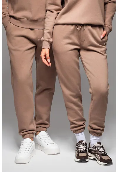 Pantaloni de trening unisex cu model uni - Maro camel
