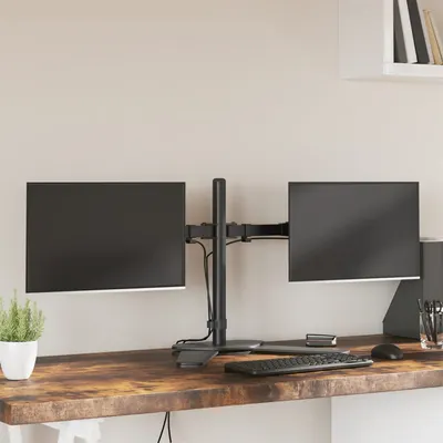 Gossi suport de perete pentru monitor dublu vesa 75/100 mm negru otel