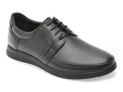 Pantofi BITE THE BULLET negri, BRL901, din piele naturala