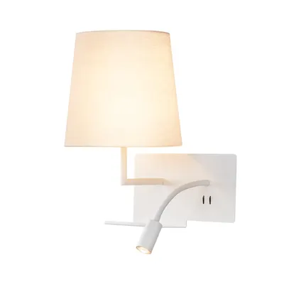 Corp iluminat de perete, aplica, lumini SOMNILA FLEX perete, LED alb interior suprafata montat pe perete lumina 3000K versiune alba din stanga incl. conexiune USB