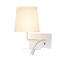 Corp iluminat de perete, aplica, lumini SOMNILA FLEX perete, LED alb interior suprafata montat pe perete lumina 3000K versiune alba din stanga incl. conexiune USB,
