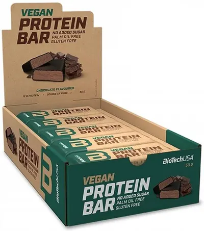 Vegan Protein Bar, ciocolată, 20 buc, BioTech USA