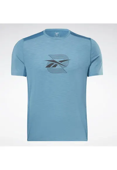 Tricou barbati - TS AC GRAPHIC TEE HR6161 - albastru - material respirabil
