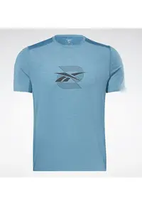 Tricou barbati - TS AC GRAPHIC TEE HR6161 - albastru - material respirabil -