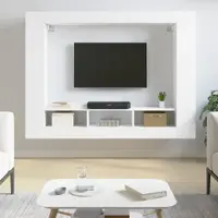 vidaXL Comodă TV, alb, 152x22x113 cm, lemn prelucrat