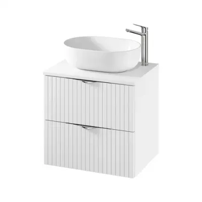 Dulap baie suspendat 60 pentru lavoar, alb mat, MDF, Cersanit Tirso