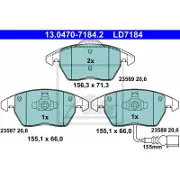 Set placute frana, frana disc ATE 13.0470-7184.2