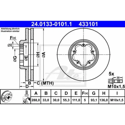 Disc frana ATE 24.0133-0101.1