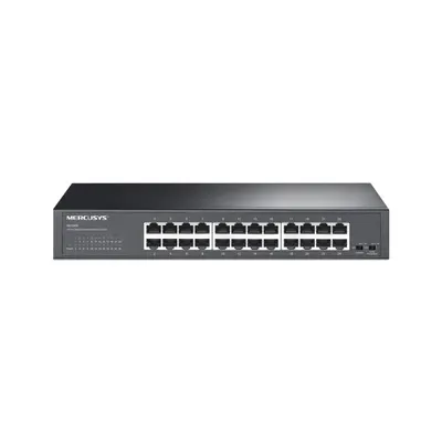 Swtich desktop/rackmount Mercusys, IEEE 802.3i, IEEE 802.3u, IEEE 802.3ab, IEEE 802.3x, IEEE 802.1p, 24×10/100/1000Mbps RJ45 Por