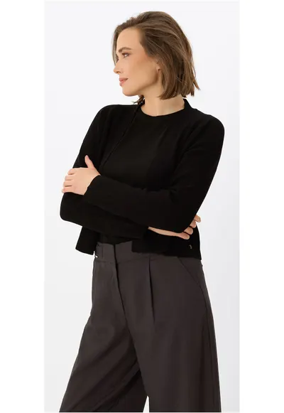 Cardigan scurt fara indichere - lejer - S-Miga - Negru - Negru