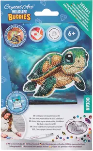 Set de broderie cu diamante Craft Buddy - Crystal Art Buddies: Țestoasă, 7 piese