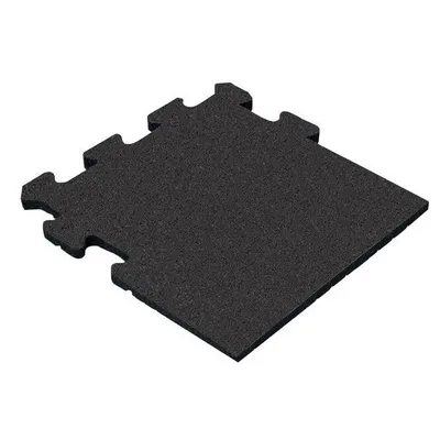 Placă neagră din cauciuc 25mm - 50x50 cm - Piesă laterală pentru sistemul Puzzle