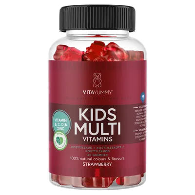 Multivitamine Kids cu aroma de capsuni, 60 jeleuri, Vitayummy