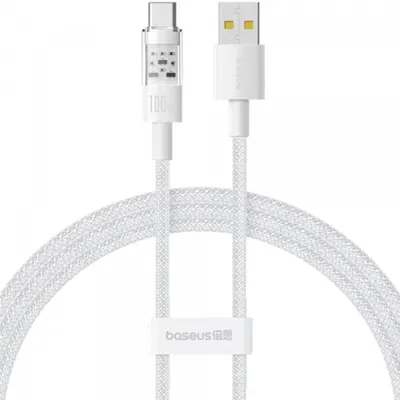 Cablu Date si Incarcare USB-A - USB-C Baseus Gem, 100W, 1m, Alb P10373002211-00