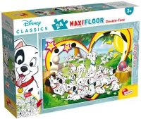Puzzle cu două fețe Lisciani de colorat din 24 piese - 101 dalmații