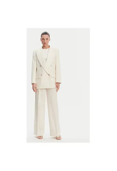 Pantaloni dama P25CPPA01901 - Viscoza/Poliester - Ecru - Ecru