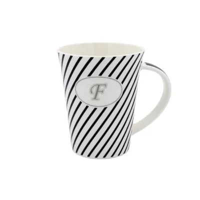 Cană din porțelan personalizată cu litera "F"