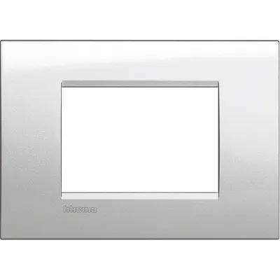 Rama ornament 3 module Bticino Living Light LNA4803GL, moonlight silver