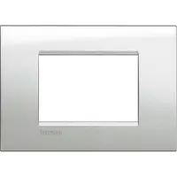 Rama ornament 3 module Bticino Living Light LNA4803GL, moonlight silver