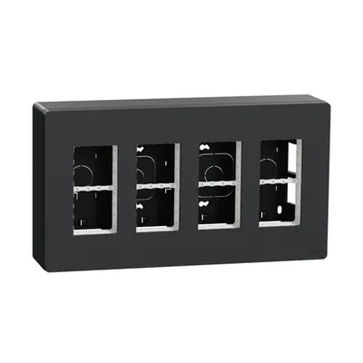 New Unica - statie de lucru - aparenta - 4 x 4 module - antracit