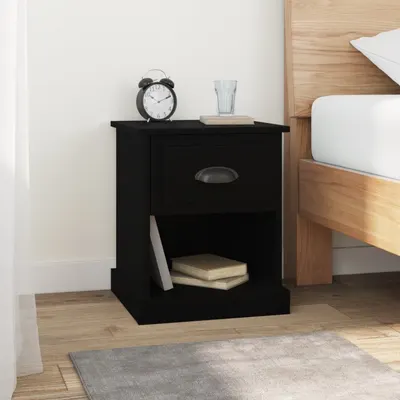 vidaXL Noptiere, 2 buc, negru, 39x39x47,5 cm, lemn prelucrat
