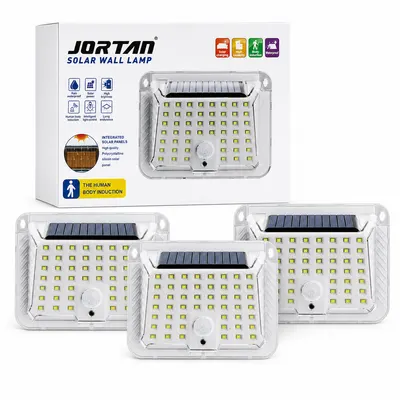 Set 3 x Lampa solara 90 LED Jortan, senzor de miscare