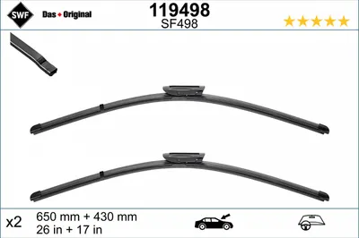 Lamela stergator fata (2 buc) Visioflex 650 430mm potrivit CITROEN C4 CACTUS 09.14