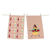 Set 2 prosoape de bucătărie din bumbac Butter Kings Wine Lover, 70 x 50 cm